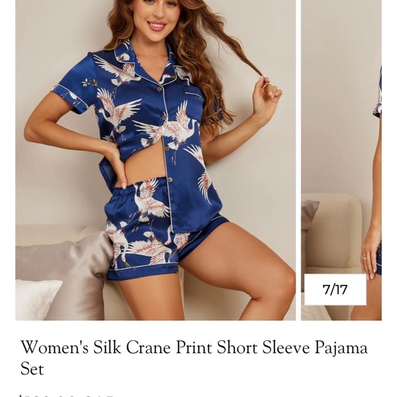 NWT Crane Silk Silky Short PJs - Picture 3 of 4